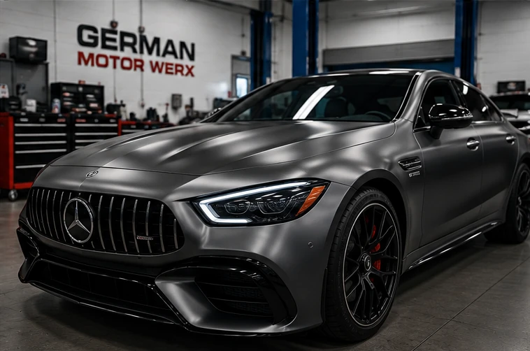 Mercedes-Benz performance vehicle receiving service in Alexandria Virginia
