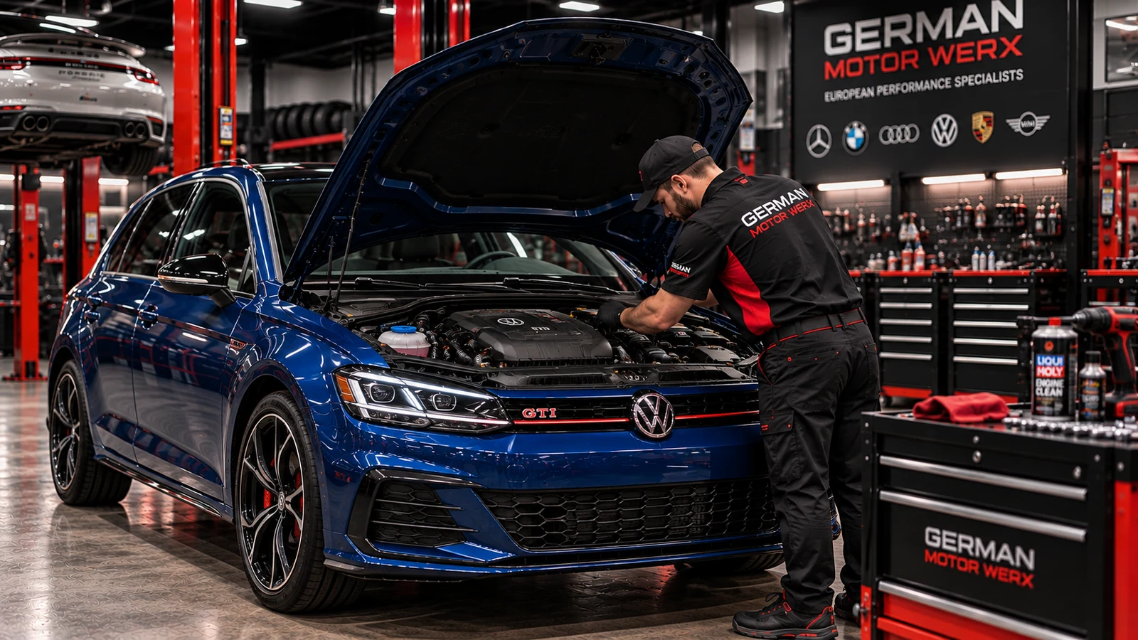 Volkswagen receiving German auto maintenance service in Alexandria Virginia